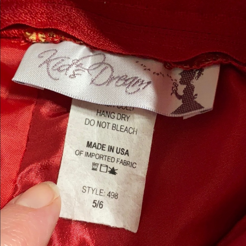 Kid’s Gold and Red Christmas Dress - Picture 10 of 10
